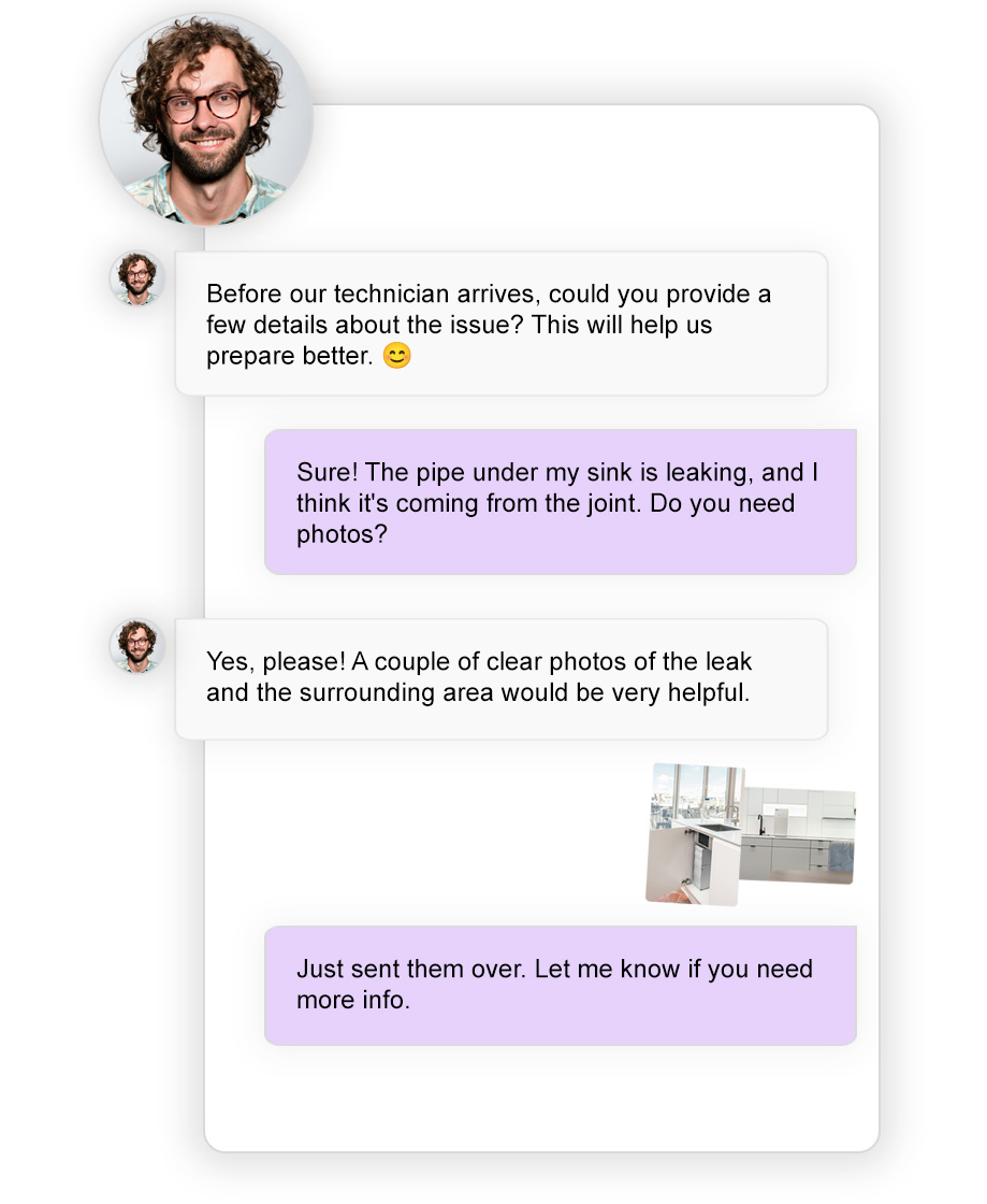 AI collecting job details and measurements